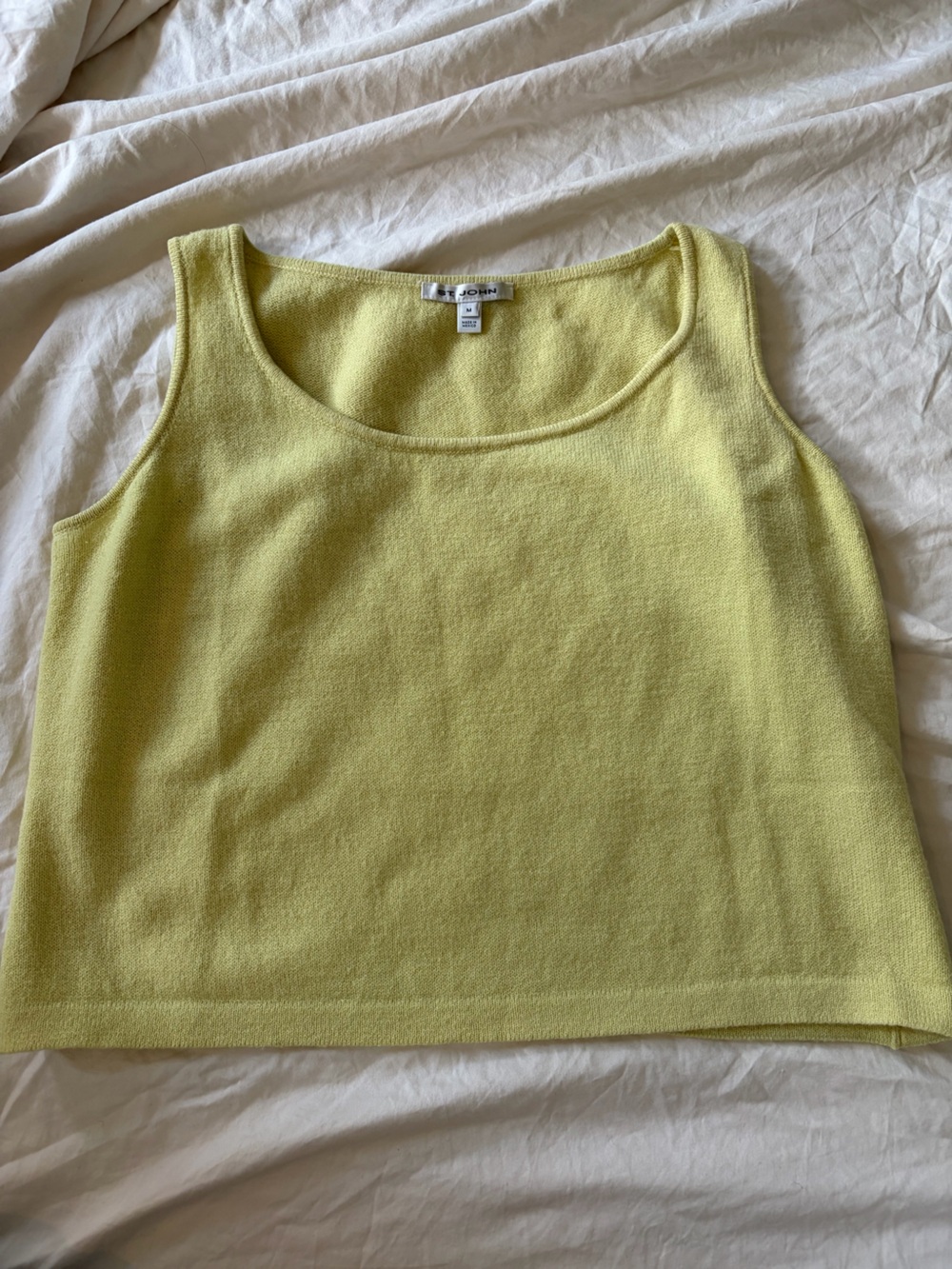 St. John Yellow Knit Wool Tank Top